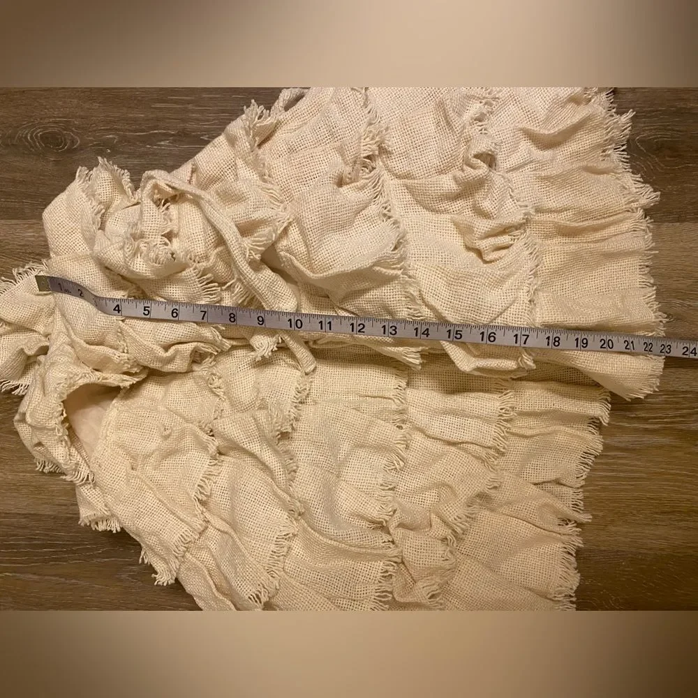 Burlap cotton ruffled Christmas tree skirt farmhouse boho rustic country decor